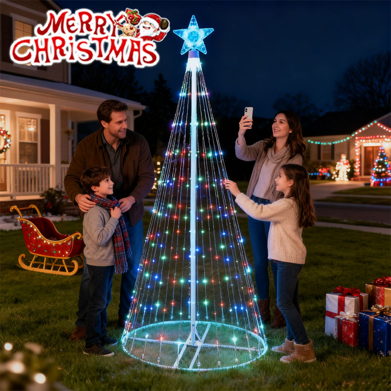 Smart Zen Garden - Solar-Powered LED Waterfall String Lights Christmas