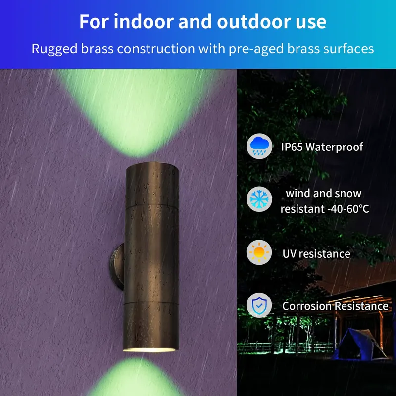 Durable Brass Outdoor LED Wall - Smart Garden Led Lights review and price