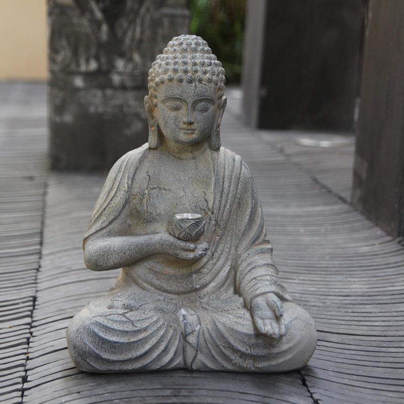 Resin Solar Buddha Statue Scul - Smart Zen Garden review and price