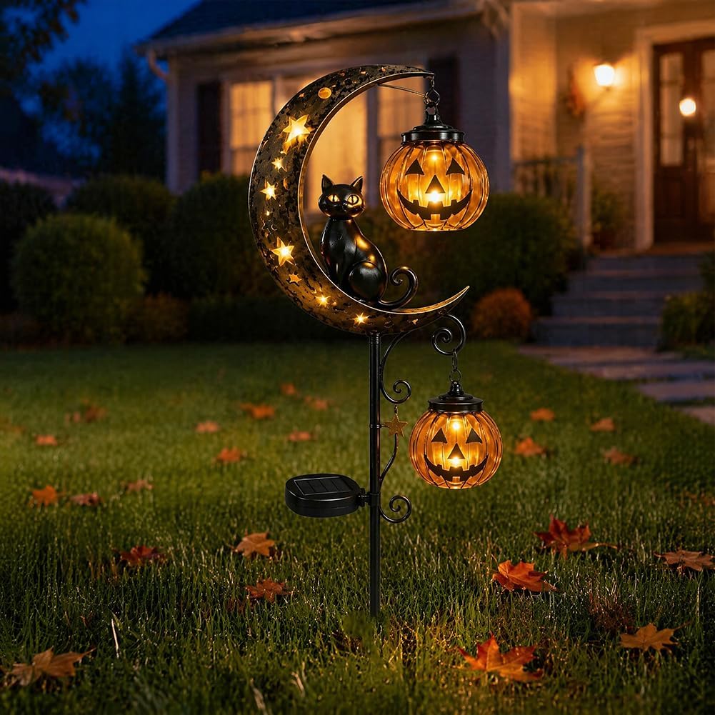 Solar Halloween Black Cat & Pu - Smart Zen Garden review and price